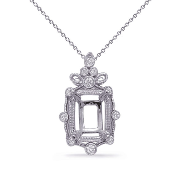 White Gold Diamond Pendant 7x5 Ec Center