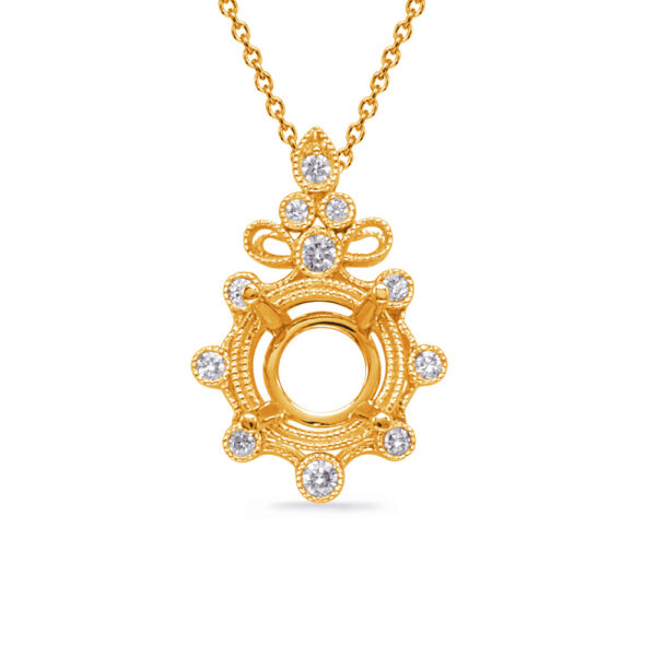 Yellow Gold Diamond Pendant For 1.00ct
