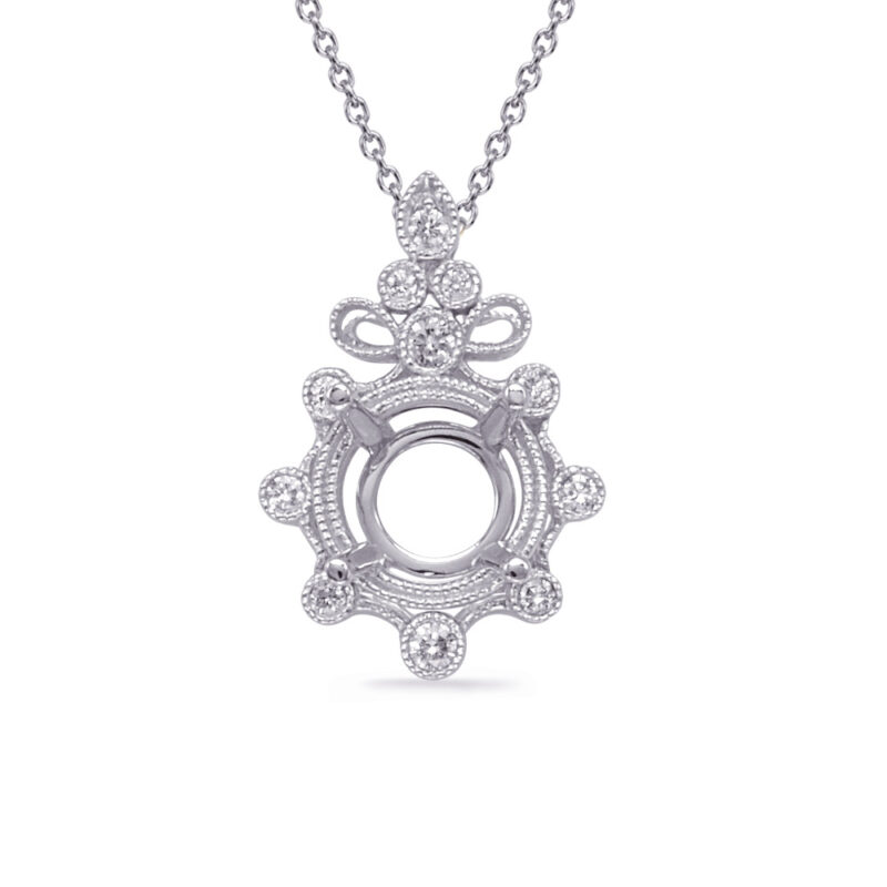 White Gold Diamond Pendant For 1/2ct