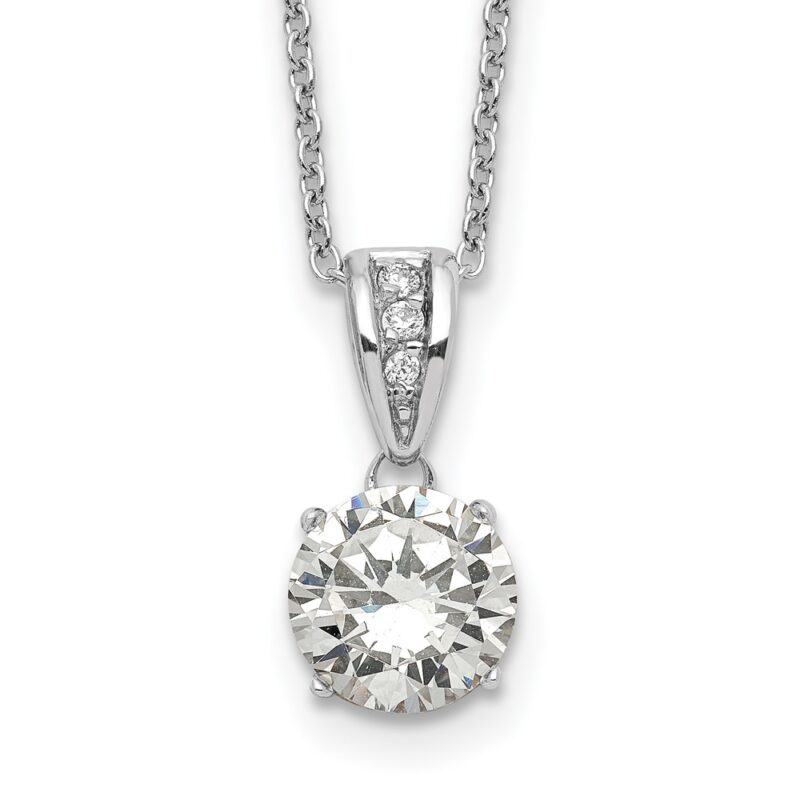 SS Cheryl M Rhod-pltd & Gold-plated XO Gallery 8mm CZ Necklace
