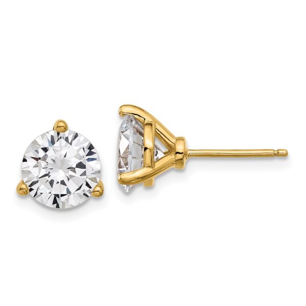 Sterling Silver Cheryl M Gold-tone 8mm CZ Stud Post Earrings