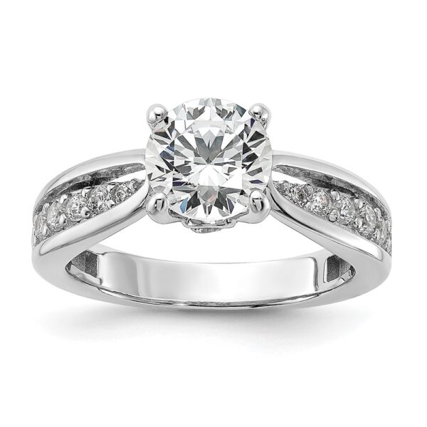 Sterling Silver Cheryl M Rhodium-Plated Fashion CZ Ring