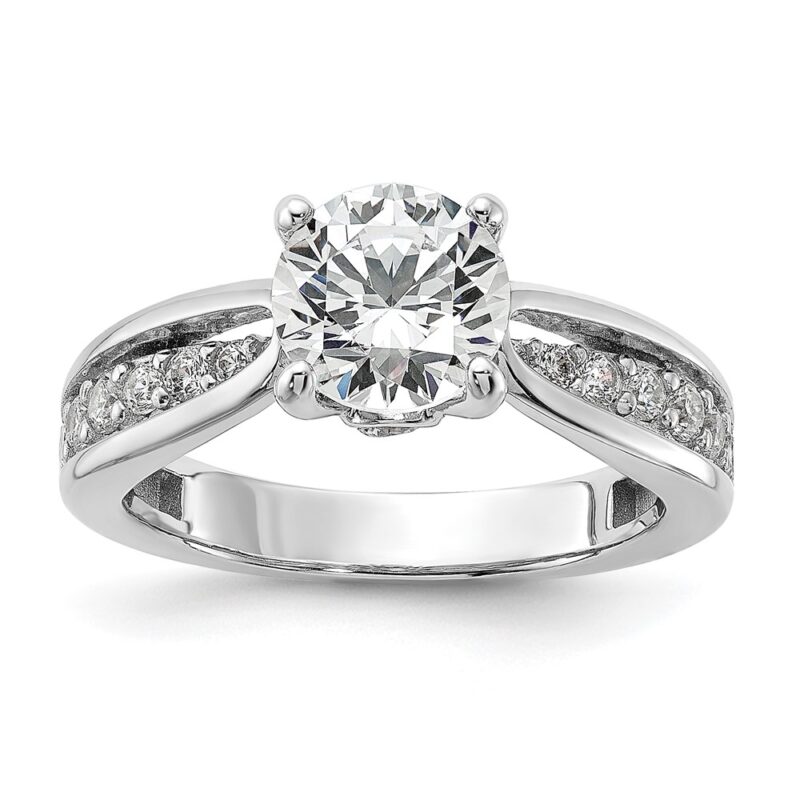 Sterling Silver Cheryl M Rhodium-Plated Fashion CZ Ring