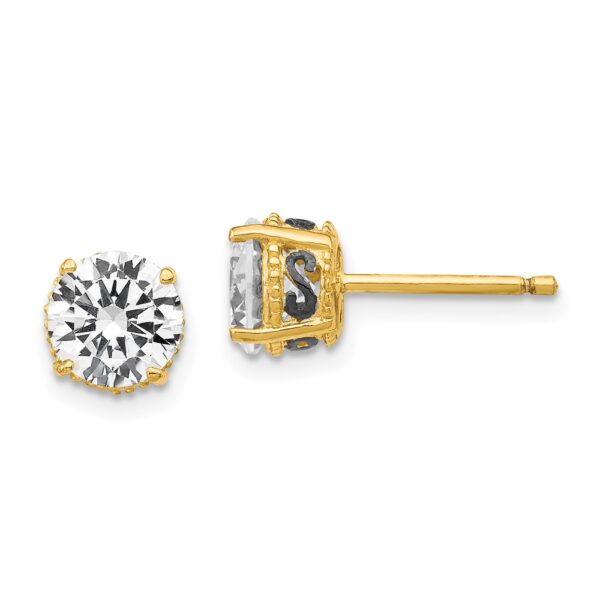 Sterling Silver Cheryl M Black Rhod & Gold-pltd CZ Post Earrings