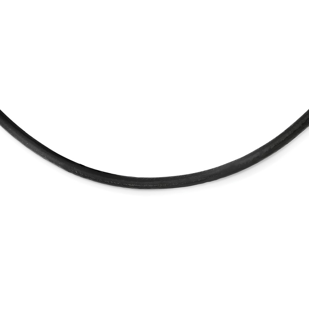 3mm Genuine Leather Greece Textured 18in Necklace