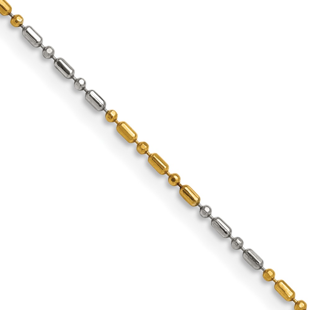 White & Yellow Rhodium over Brass 1.2mm Fancy Chain