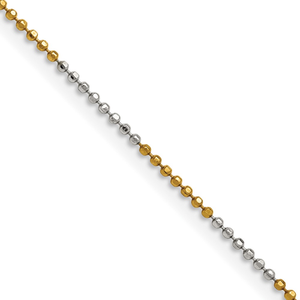 White & Yellow Rhodium over Brass 1.5mm Ball Chain