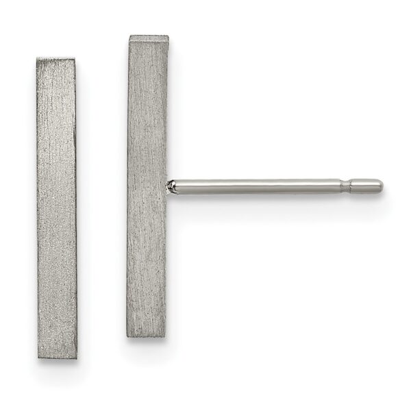 Titanium Brushed Bar Post Earrings
