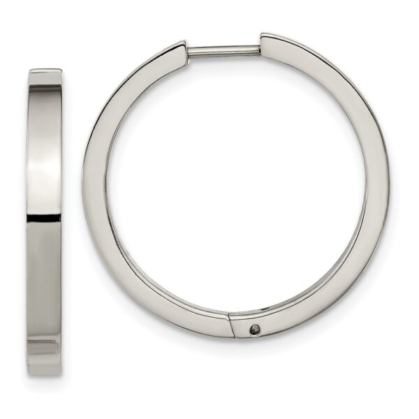 Titanium Polished 2.75mm Hinged Hoop Earrings