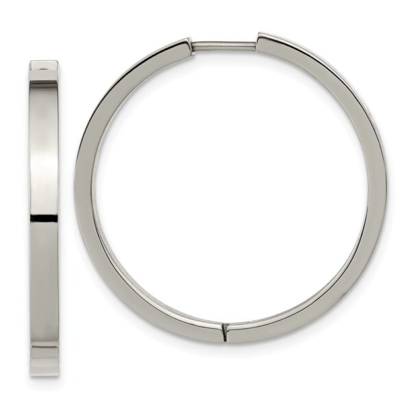 Titanium Polished 2.8mm Hinged Hoop Earrings