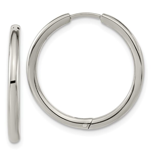 Titanium Polished 2.1mm Hinged Hoop Earrings