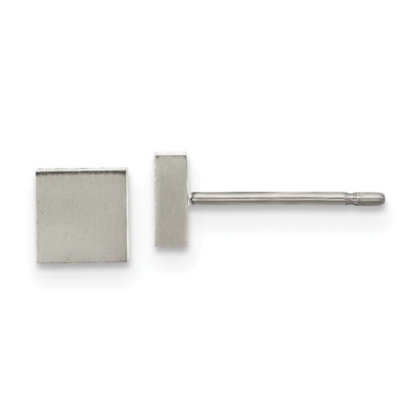 Titanium Brushed Square Post Earrings