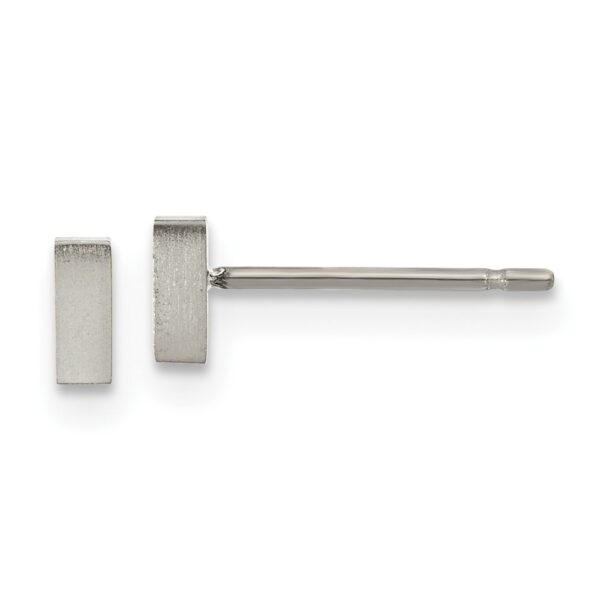 Titanium Brushed Rectangle Post Earrings