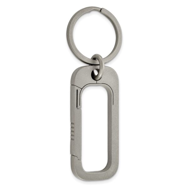 Titanium Brushed Squared Carabiner Key Ring