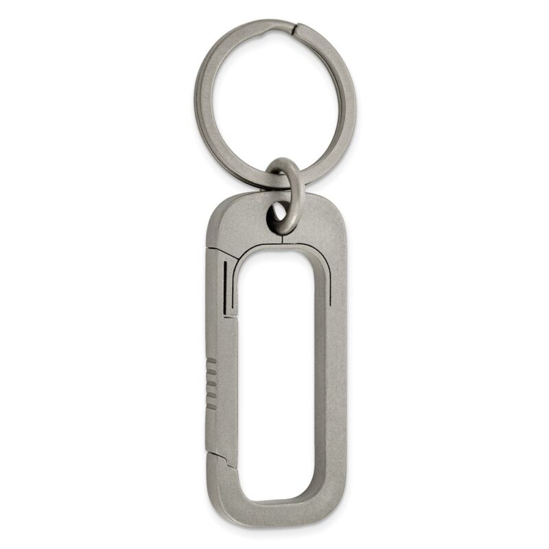 Titanium Brushed Squared Carabiner Key Ring