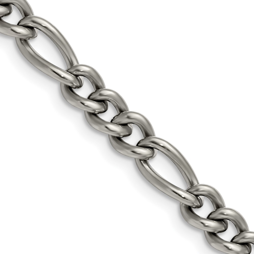 Titanium Polished 7mm 18in Figaro Chain