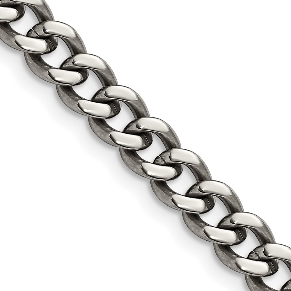 Titanium Polished 7.5mm 18in Curb Chain