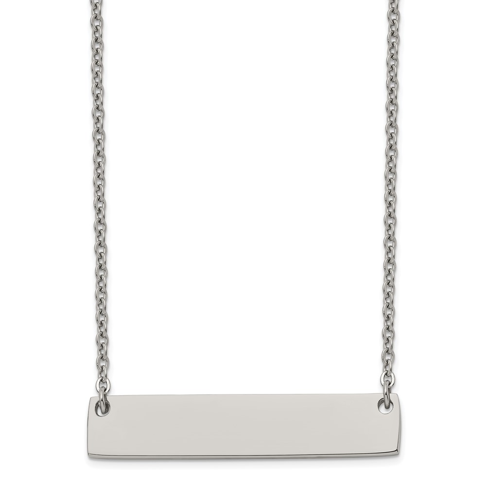 Titanium Polished Bar w/2in ext 19.5in Necklace