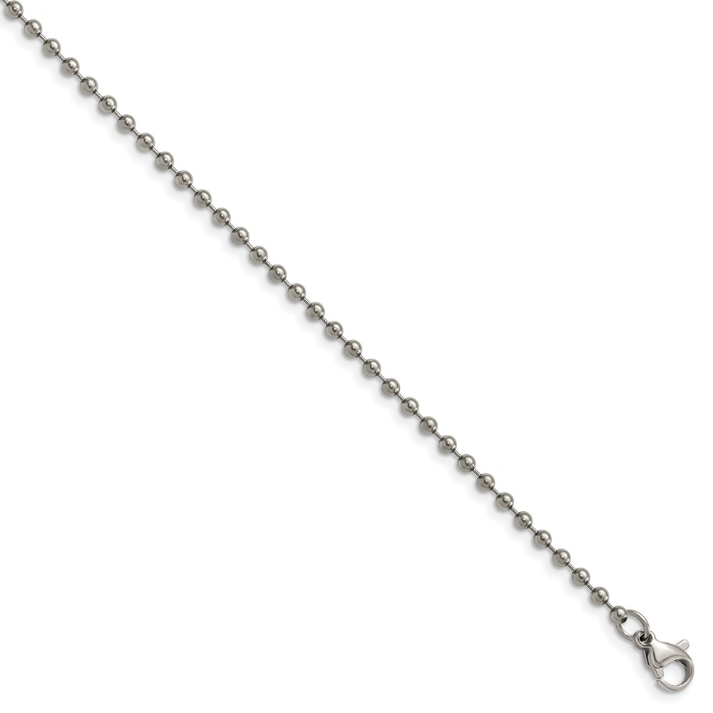 Titanium Polished 2.00mm 18in Ball Chain
