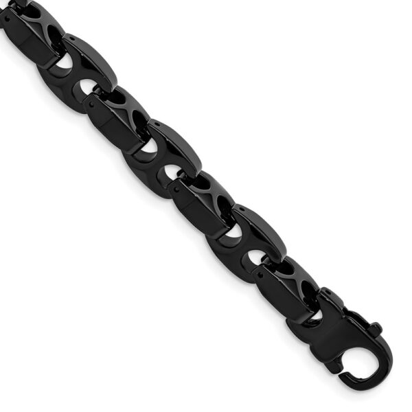 Tungsten Polished Black IP-plated 9in Bracelet