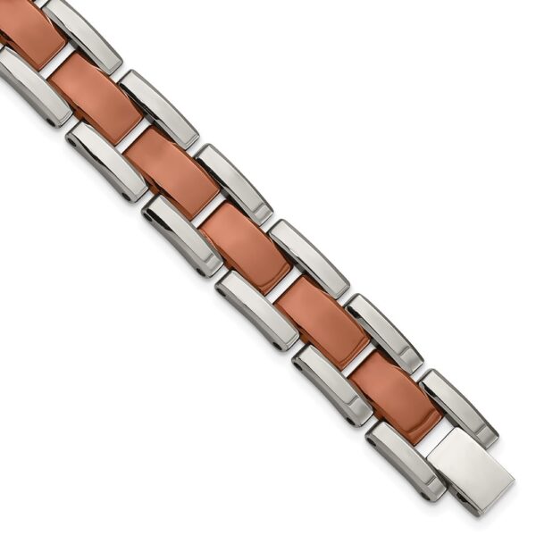 Tungsten Polished Brown IP-plated 8.25in Bracelet