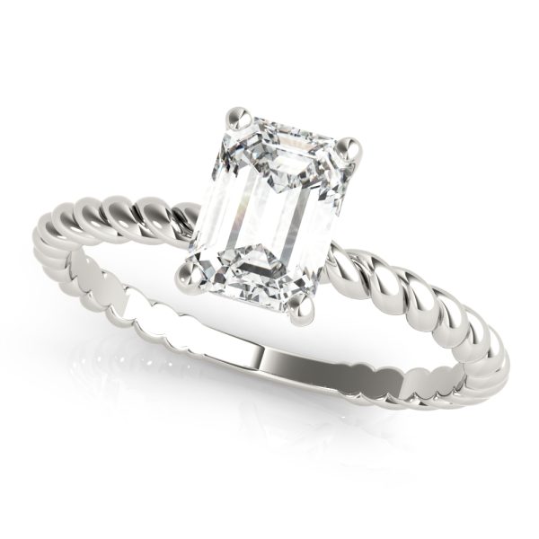 TWISTED SHANK EMERALD CUT CENTER