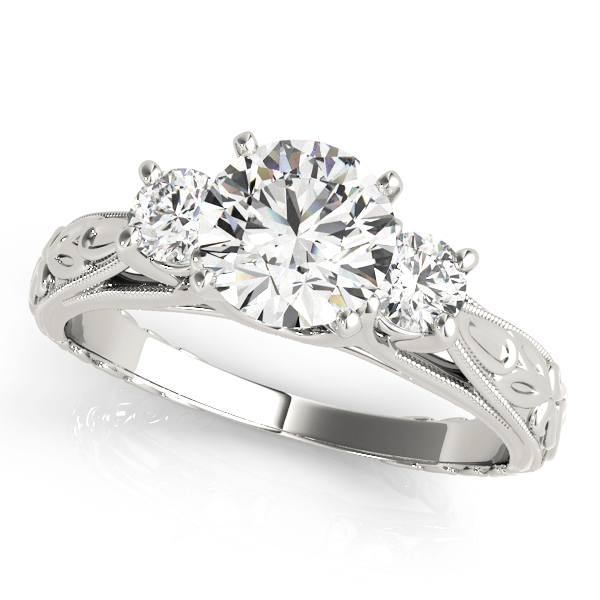 ENGAGEMENT RINGS 3 STONE ROUND