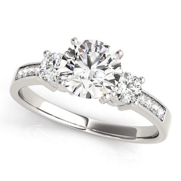 ENGAGEMENT RINGS 3 STONE ROUND