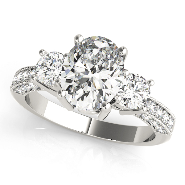 ENGAGEMENT RINGS 3 STONE OVAL
