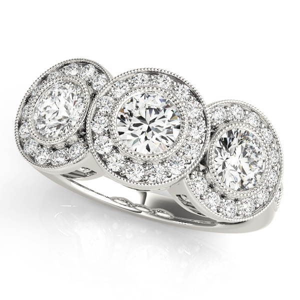 3 STONE BEZEL HALO