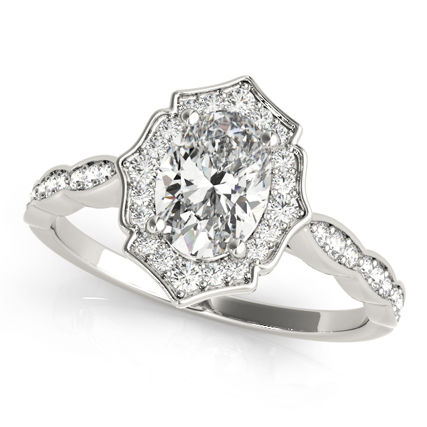 SCALLOPED OVAL HALO RING