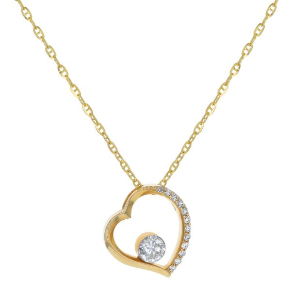 14K Yellow Gold MIRAGIO Heart Shape Diamond Pendant