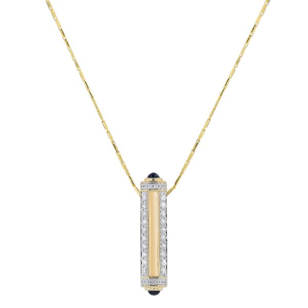 14K Yellow Gold 0.50 carat Diamonds MEZUZA Pendant