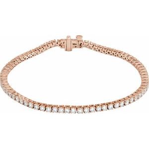 14K Rose 3 CTW Lab-Grown Diamond Line 7" Bracelet