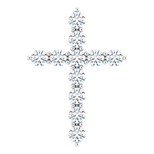 Platinum 3/8 CTW Natural Diamond Cross Pendant