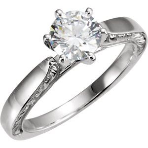 10K White & 14K White 1/4 CTW Natural Diamond Engagement Ring