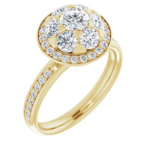 14K Yellow 1 1/3 CTW Natural Diamond Engagement Ring