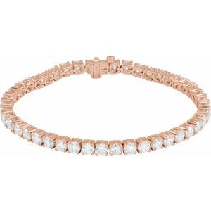 14K Rose 9 CTW Lab-Grown Diamond Line 7" Bracelet