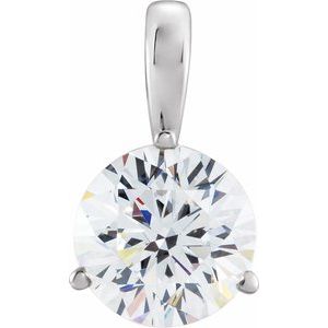 Sterling Silver 3/4 CT Lab-Grown Diamond Pendant