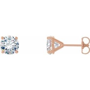 14K Rose 1 1/2 CTW Natural Diamond Cocktail-Style Earrings