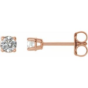 14K Rose 1/5 CTW Natural Diamond Stud Earrings