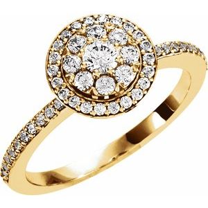 14K Yellow 1/3 CTW Natural Diamond Engagement Ring