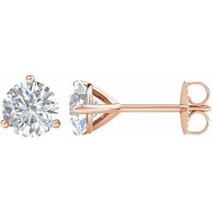 14K Rose 1 1/2 CTW Natural Diamond Stud Earrings
