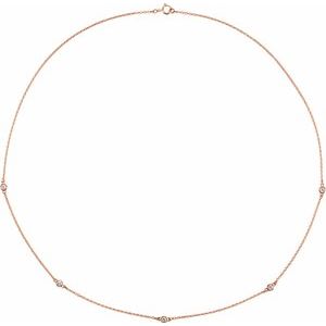 14K Rose 1/4 CTW Natural Diamond 5-Station 18" Necklace