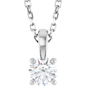 14K White 1/4 CTW Natural Diamond 18" Necklace