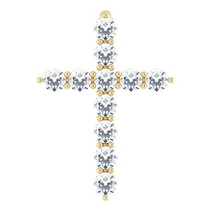 14K Yellow 1/4 CTW Lab-Grown Diamond Cross Pendant