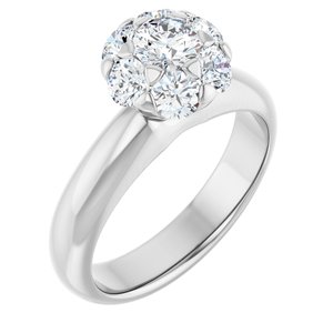10K White Round Natural Diamond Natural Diamond