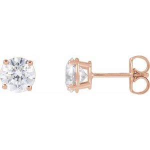 14K Rose 1 1/2 CTW Natural Diamond Stud Earrings