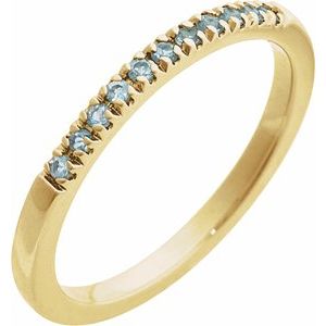 14K Yellow Natural Aquamarine Ring