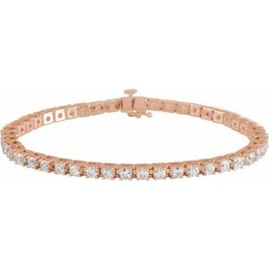 14K Rose 5 CTW Lab-Grown Diamond Line 7 1/4" Bracelet